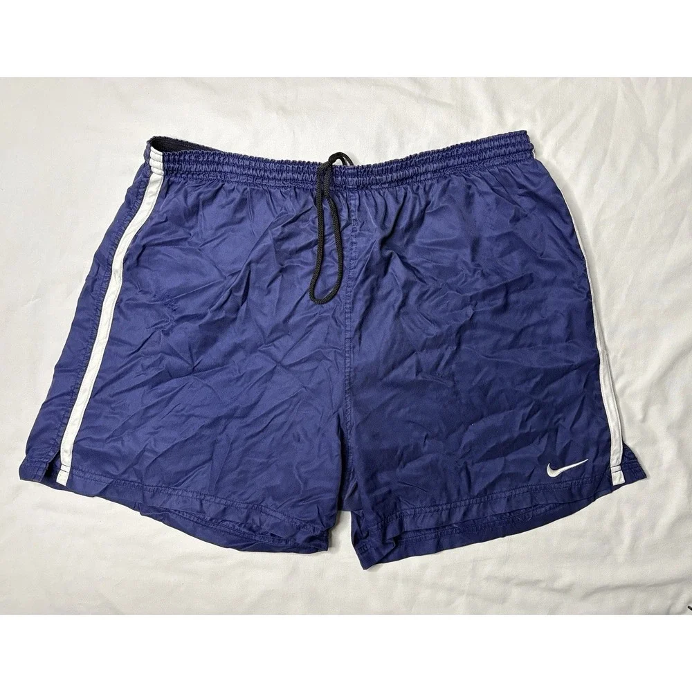 Nike Athletic Shorts Men's Size XL Blue with White Stripes Gym Training